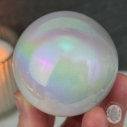 57mm Angel Aura Coated Selenite Sphere