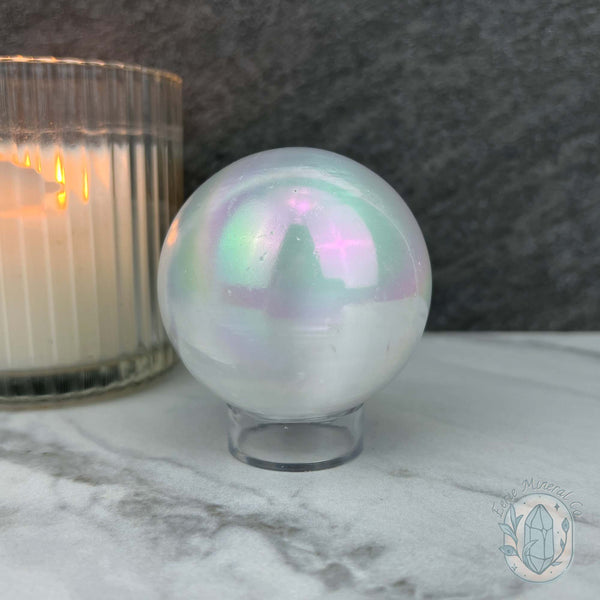 60mm Angel Aura Coated Selenite Sphere