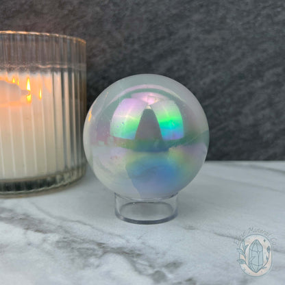 60mm Angel Aura Coated Selenite Sphere