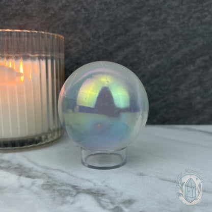 60mm Angel Aura Coated Selenite Sphere