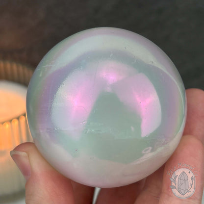 60mm Angel Aura Coated Selenite Sphere