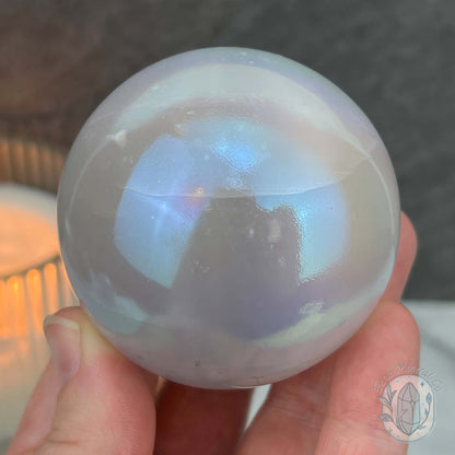 60mm Angel Aura Coated Selenite Sphere