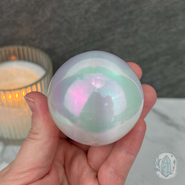 58mm Angel Aura Coated Selenite Sphere