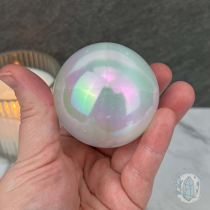 58mm Angel Aura Coated Selenite Sphere