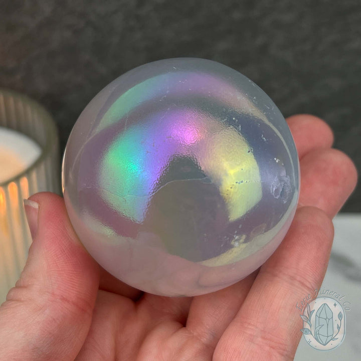 58mm Angel Aura Coated Selenite Sphere