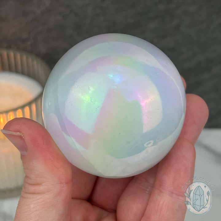 58mm Angel Aura Coated Selenite Sphere