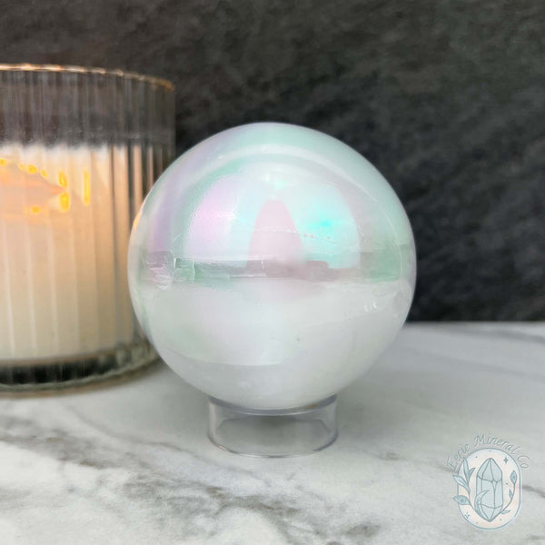 66mm Angel Aura Coated Selenite Sphere