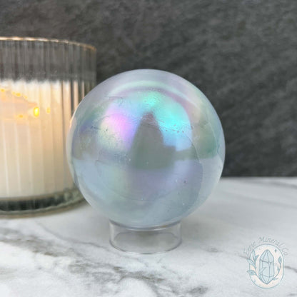 66mm Angel Aura Coated Selenite Sphere