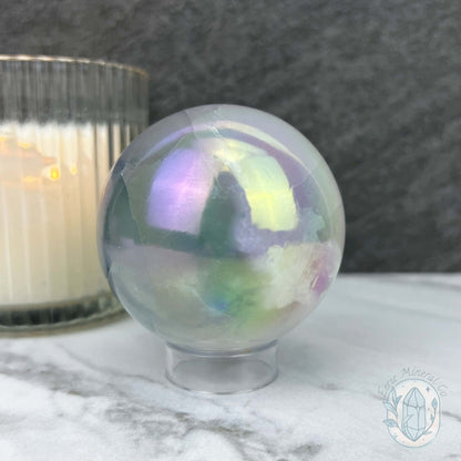 66mm Angel Aura Coated Selenite Sphere