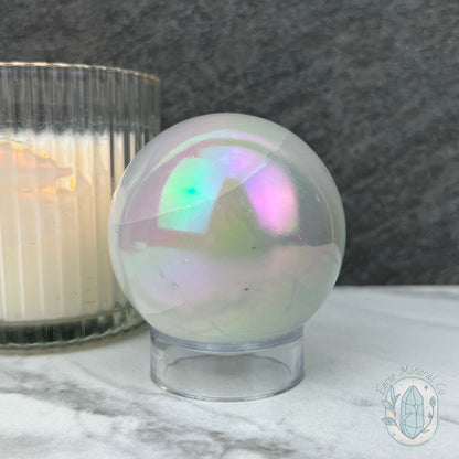 67mm Angel Aura Coated Selenite Sphere