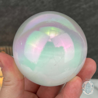 67mm Angel Aura Coated Selenite Sphere