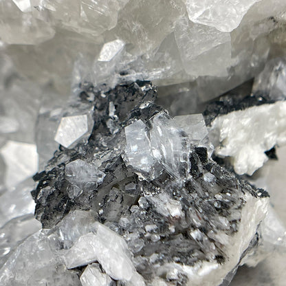 Apophyllite crystal with black chalcedony