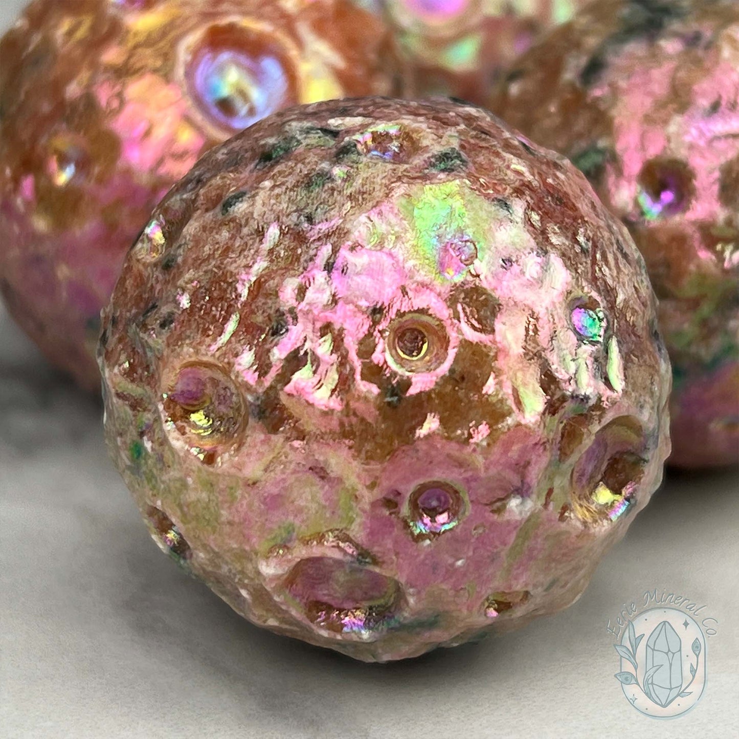 Angel Aura Sunstone Planetary Moon Carvings