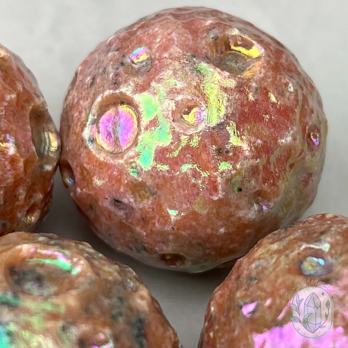 Angel Aura Sunstone Planetary Moon Carvings