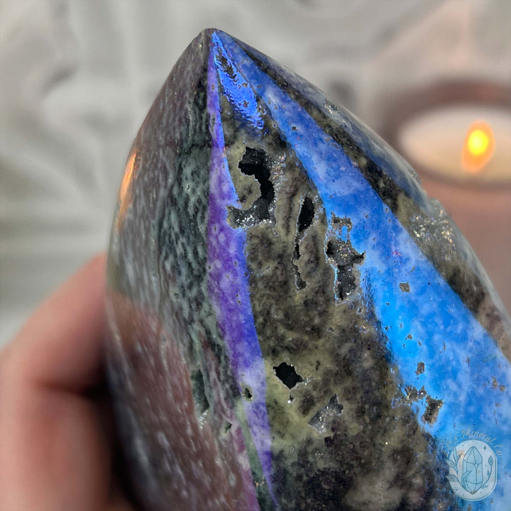 Angel Aura Sphalerite with Druzy Quartz Freeform