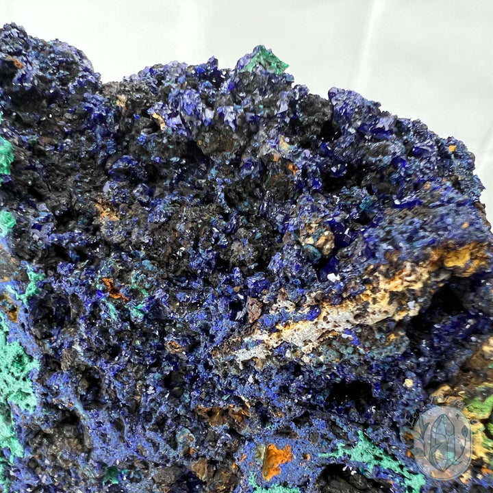 Fibrous Malachite and Druzy Azurite Slab Specimen