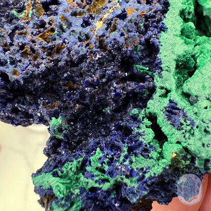 Fibrous Malachite and Druzy Azurite Slab Specimen