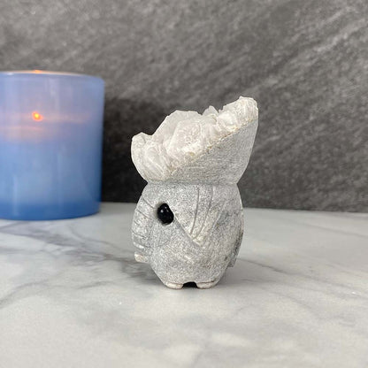 Bladed (Paper) Calcite Elephant Carving