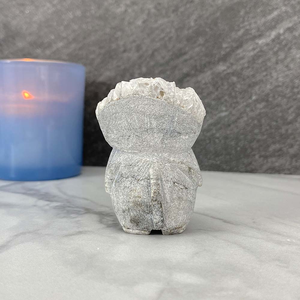 Bladed (Paper) Calcite Elephant Carving