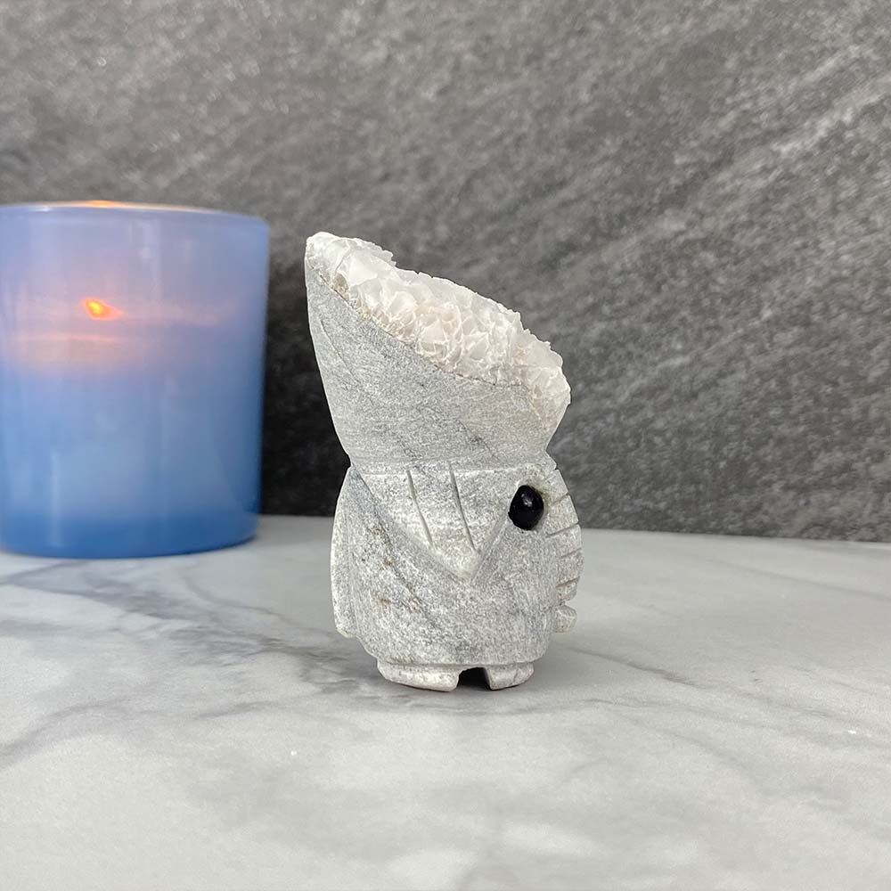 Bladed (Paper) Calcite Elephant Carving