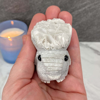 Bladed (Paper) Calcite Elephant Carving