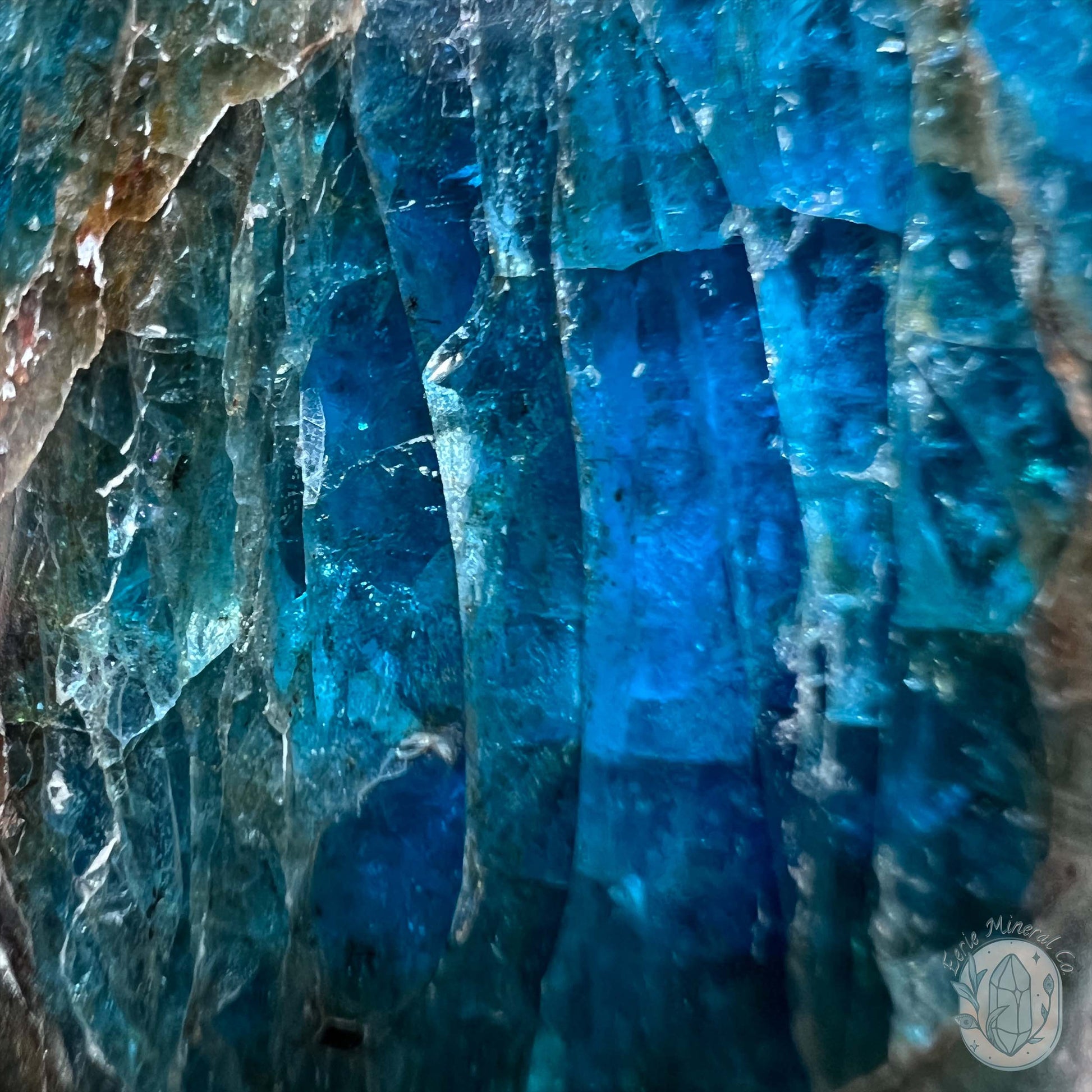 Polished Blue Apatite with Silver Flash Freeform