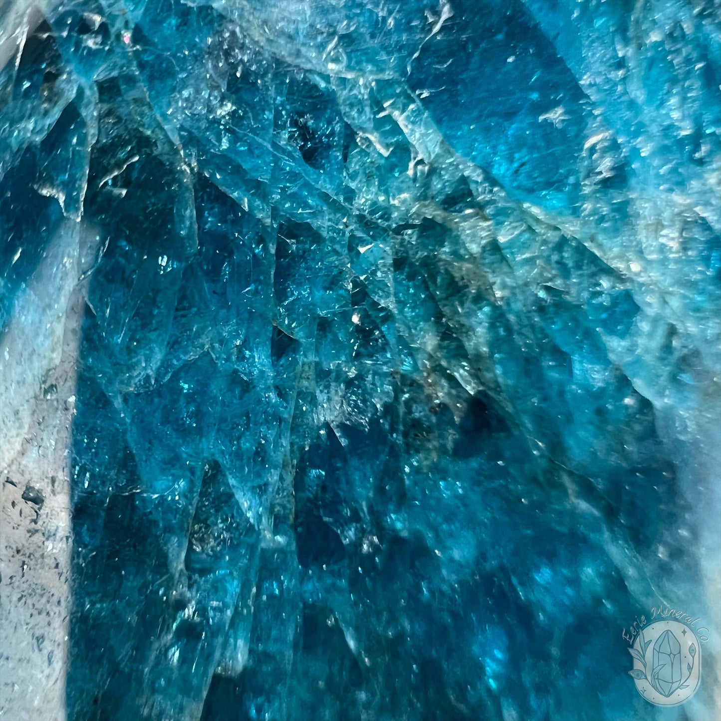 Polished Blue Apatite with Silver Flash Freeform