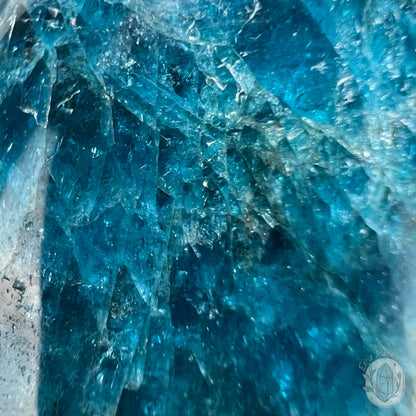 Polished Blue Apatite with Silver Flash Freeform
