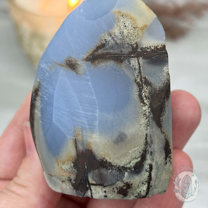 Blue Chalcedony Hedgehog Carving Specimen