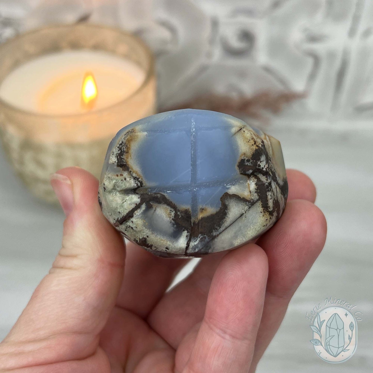 Blue Chalcedony Hedgehog Carving Specimen