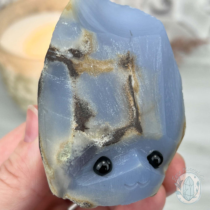 Blue Chalcedony Hedgehog Carving Specimen