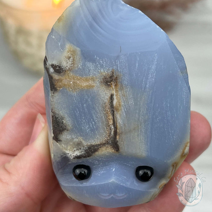 Blue Chalcedony Hedgehog Carving Specimen