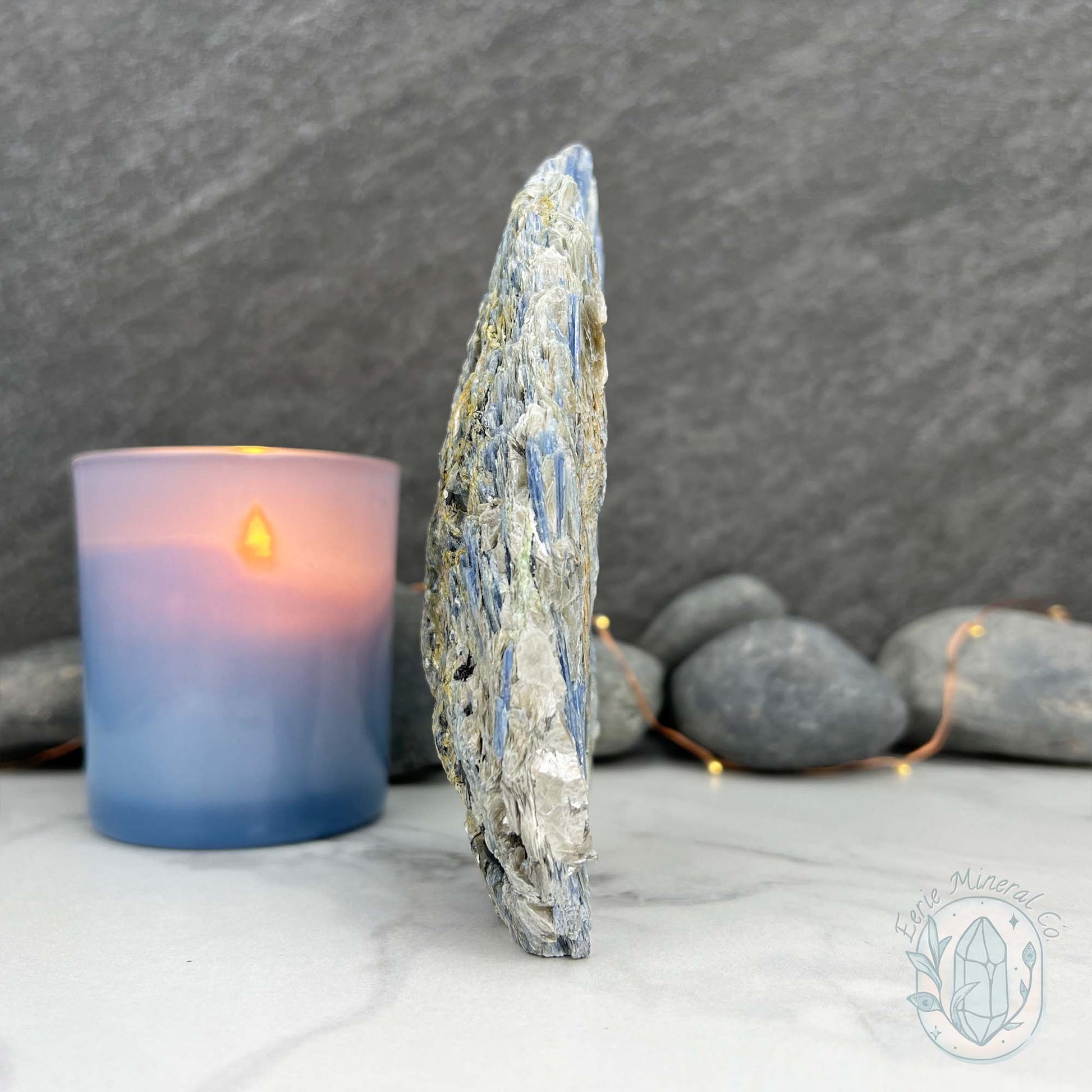 Tall Blue Kyanite Hedgehog Carving Specimen