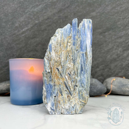 Tall Blue Kyanite Hedgehog Carving Specimen