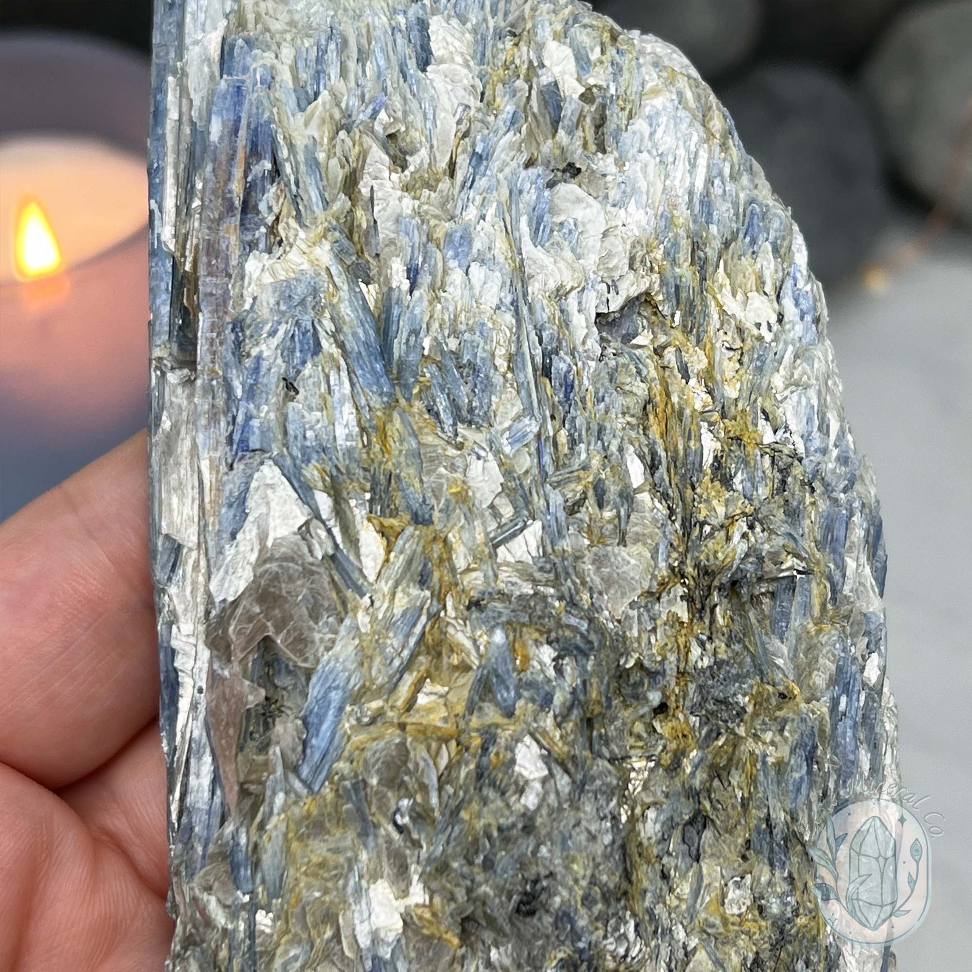 Tall Blue Kyanite Hedgehog Carving Specimen