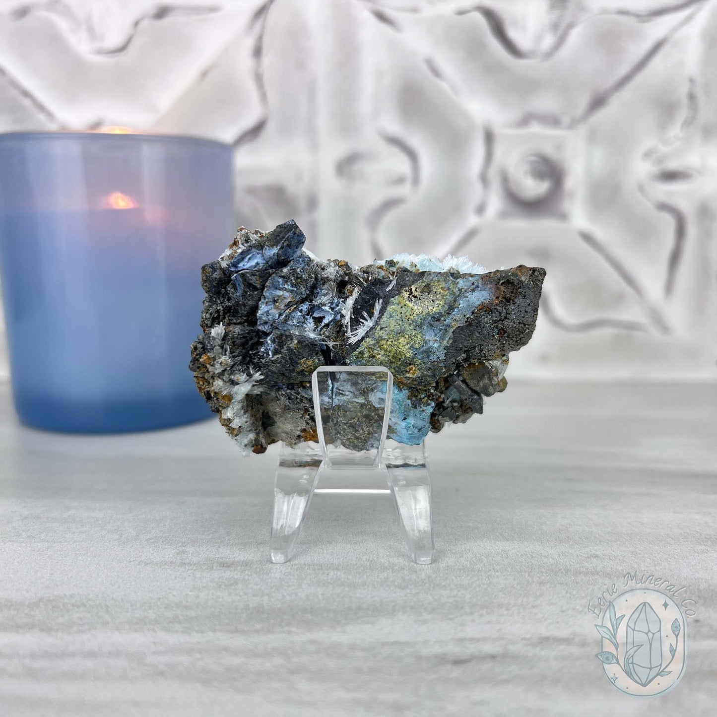 Delicate Blue Needle Aragonite Specimen