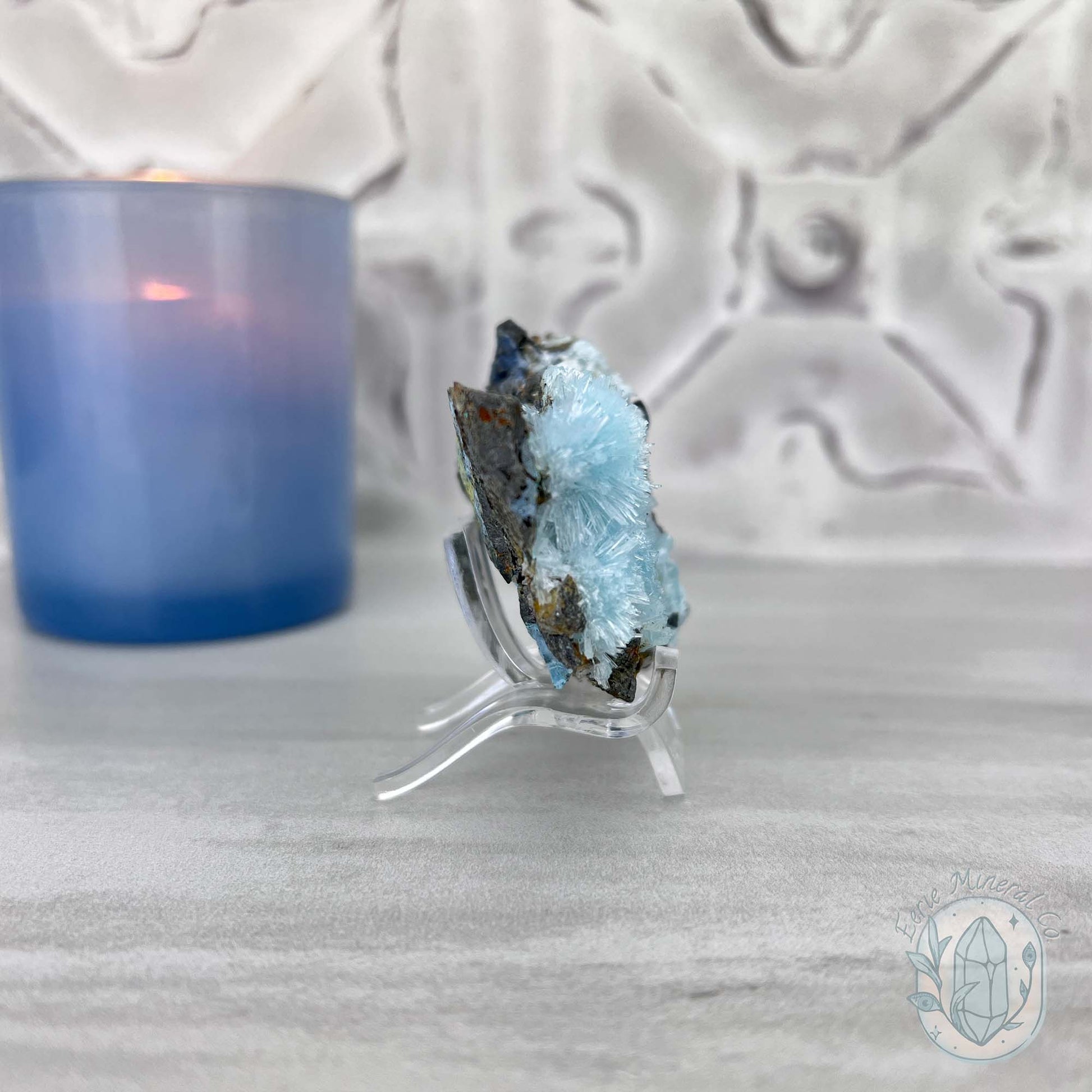 Delicate Blue Needle Aragonite Specimen