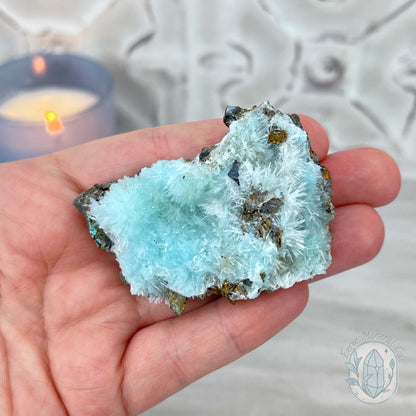 Delicate Blue Needle Aragonite Specimen