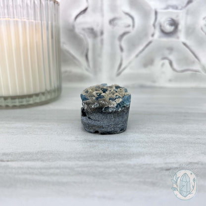 Blue Sugar Fluorite with Quartz Hedgehog Specimen