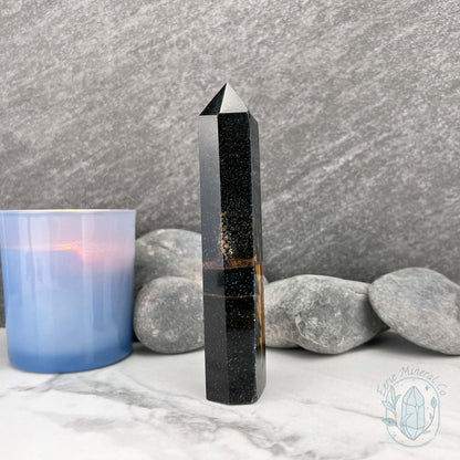 Polished Blue Tiger Eye (Crocidolite) Tower
