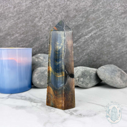 Polished Blue Tiger Eye (Crocidolite) Tower