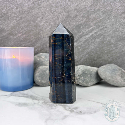 Polished Blue Tiger Eye (Crocidolite) Tower