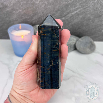 Polished Blue Tiger Eye (Crocidolite) Tower