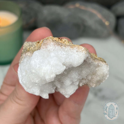 White Druzy Calcite Hedgehog Carving