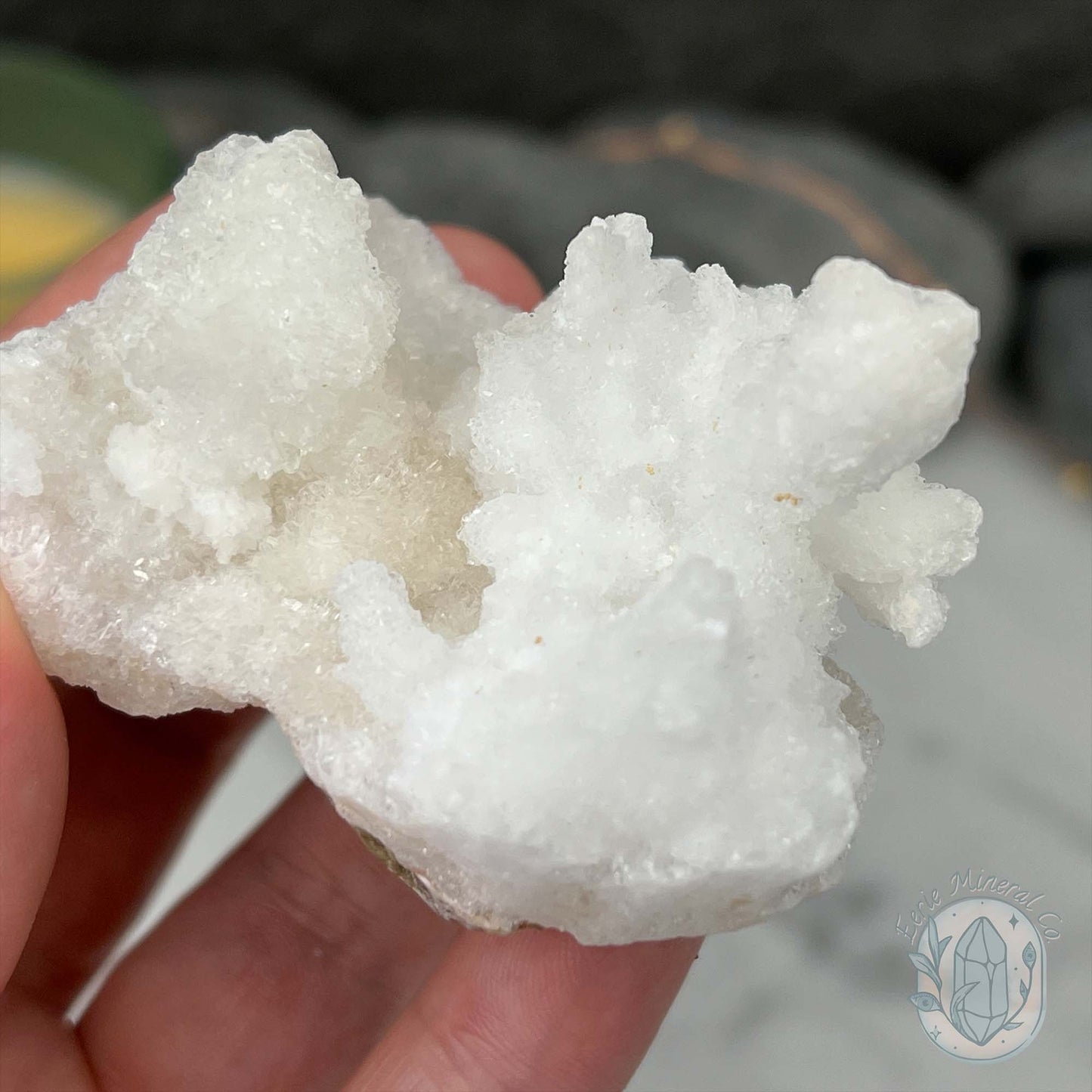 White Druzy Calcite Hedgehog Carving