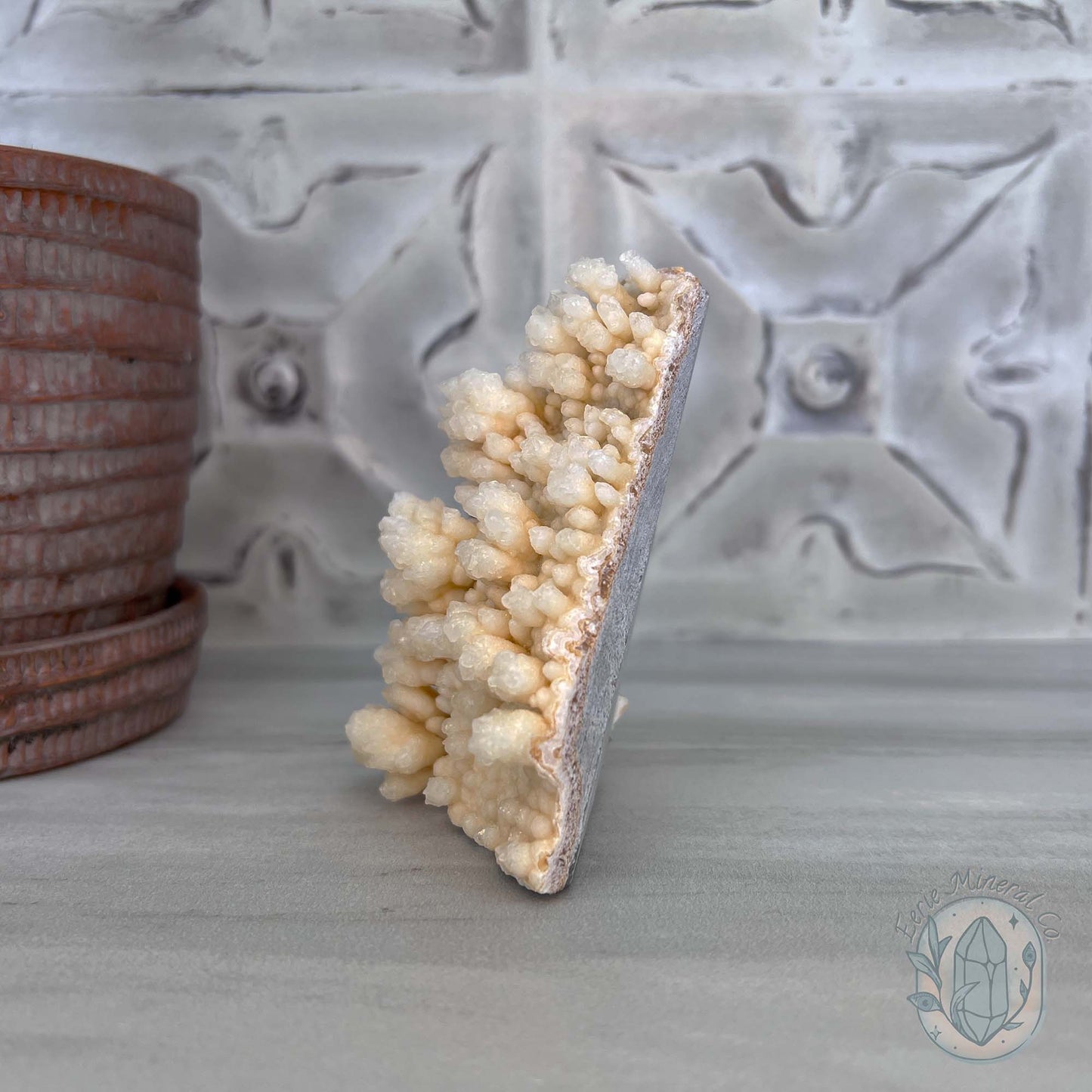 Natural Druzy Cave Calcite Stalactite Specimen