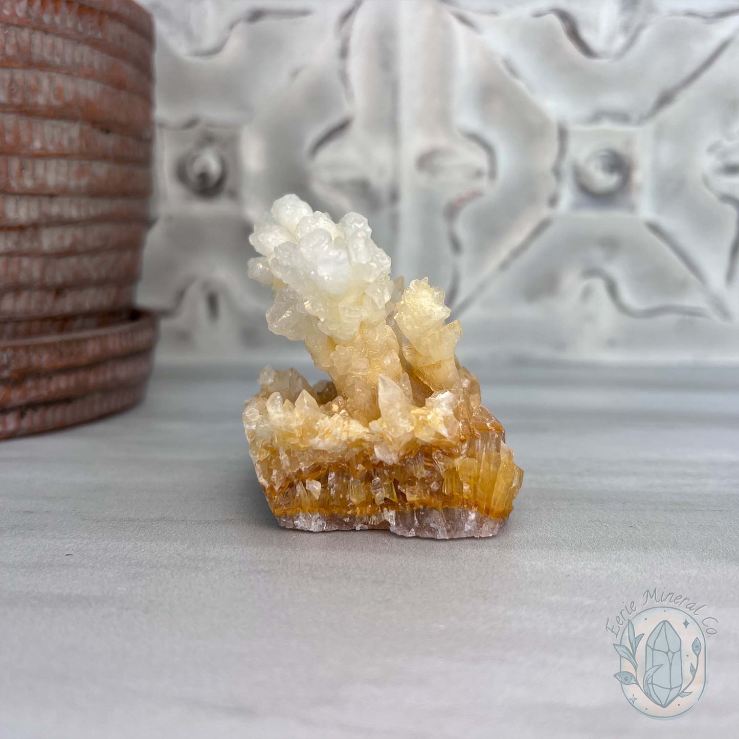 Natural Druzy Cave Calcite Stalactite Specimen