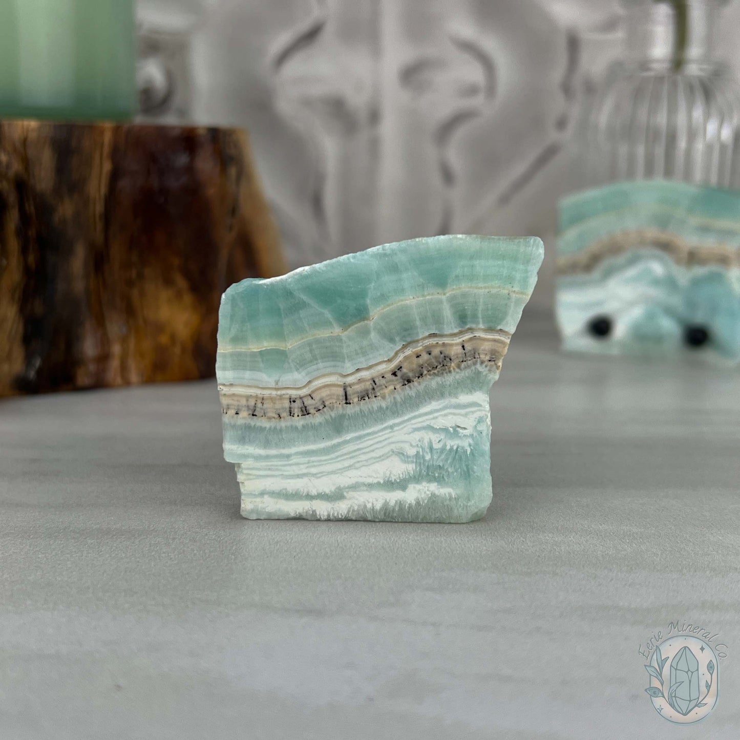 Beach Vibes Caribbean Calcite Slab Style Pet Rock