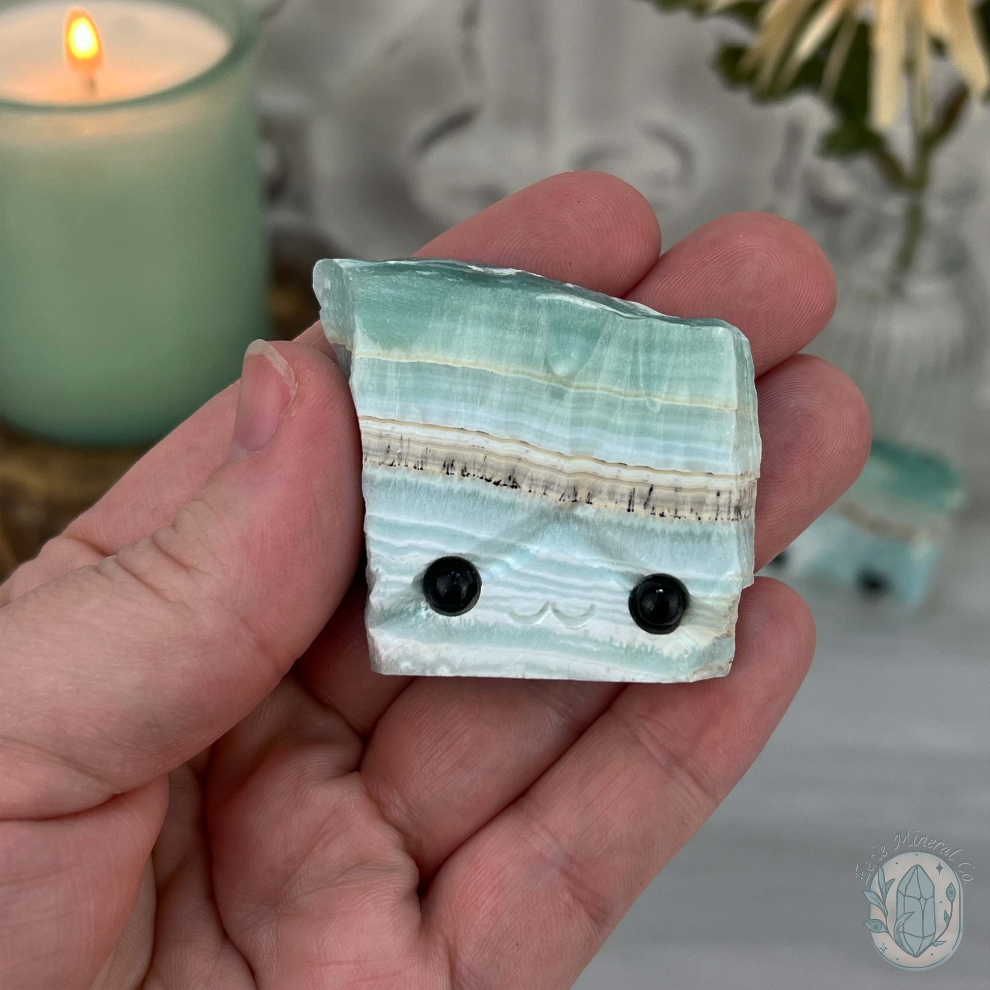 Beach Vibes Caribbean Calcite Slab Style Pet Rock