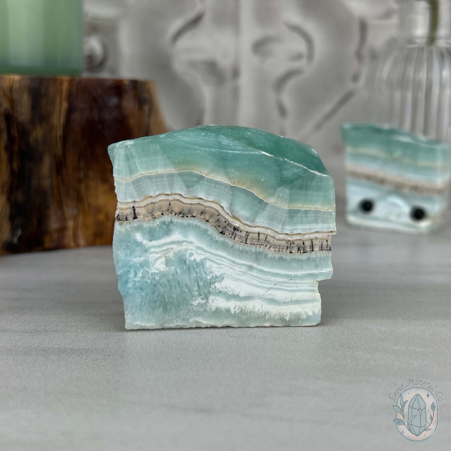 Beach Vibes Caribbean Calcite Slab Style Pet Rock
